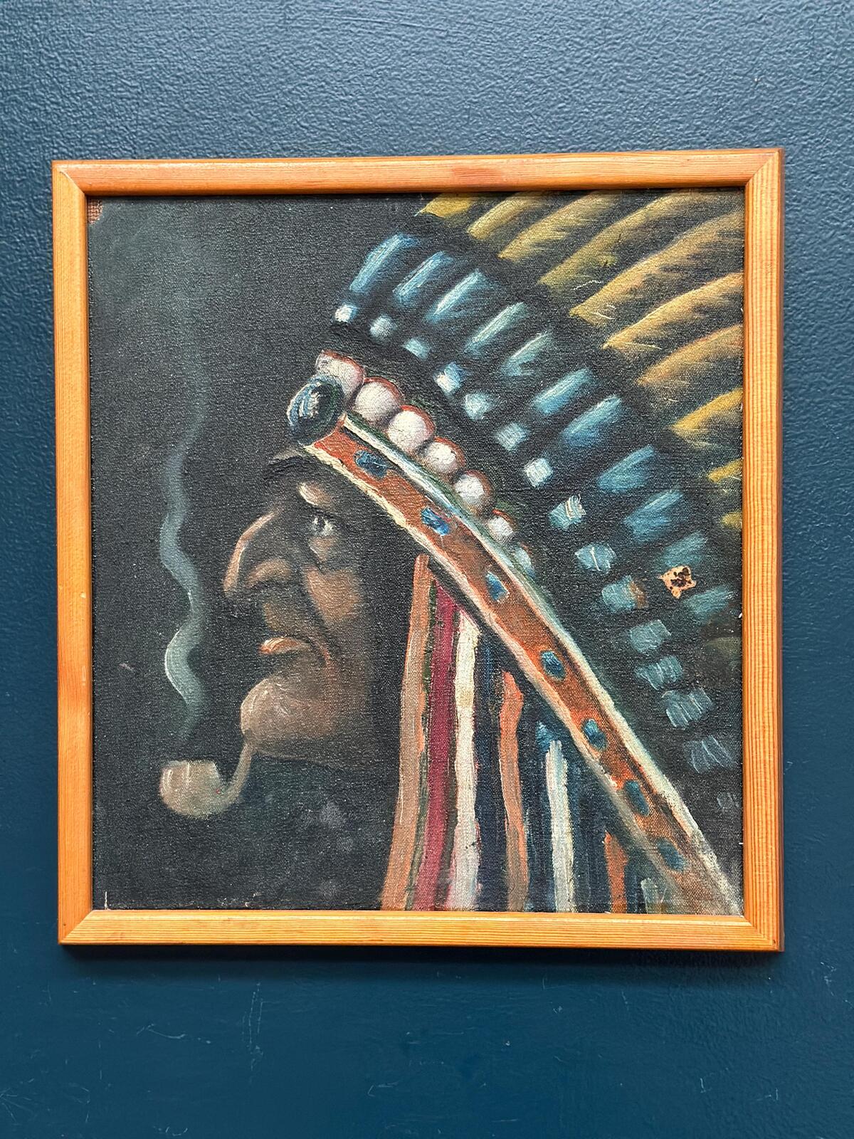 Native American with Pipe