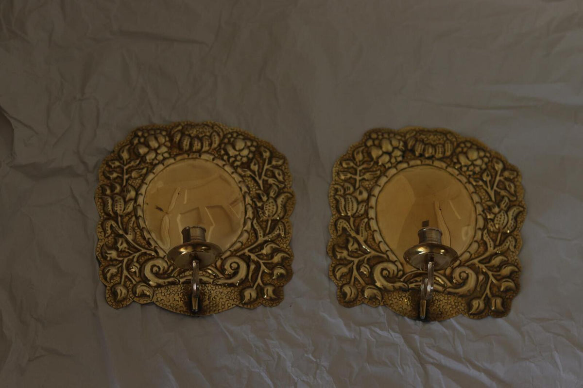 Pair of Mid-Century Swedish Brass Sconces