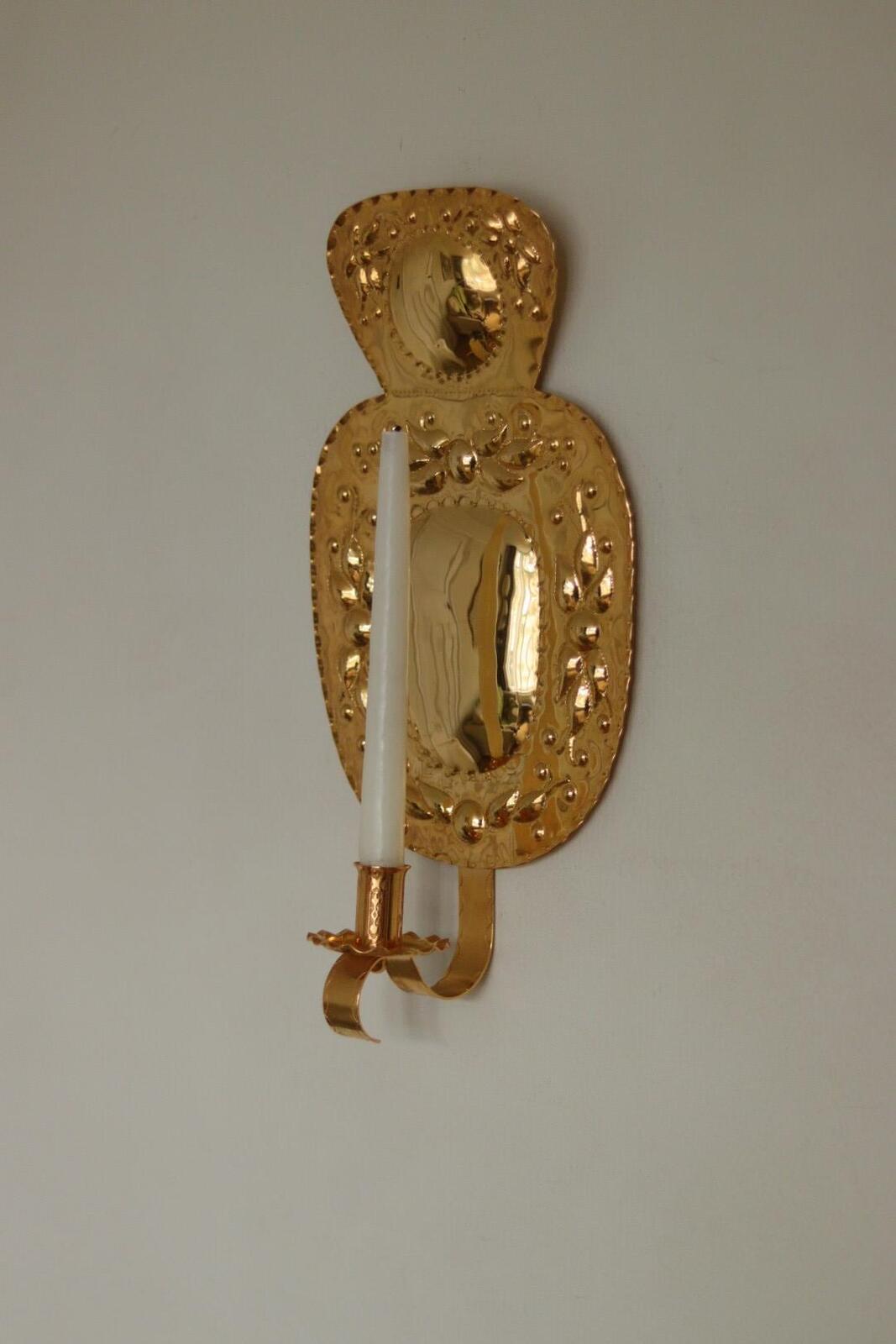 Pair Of Mid Century Swedish Brass Sconces