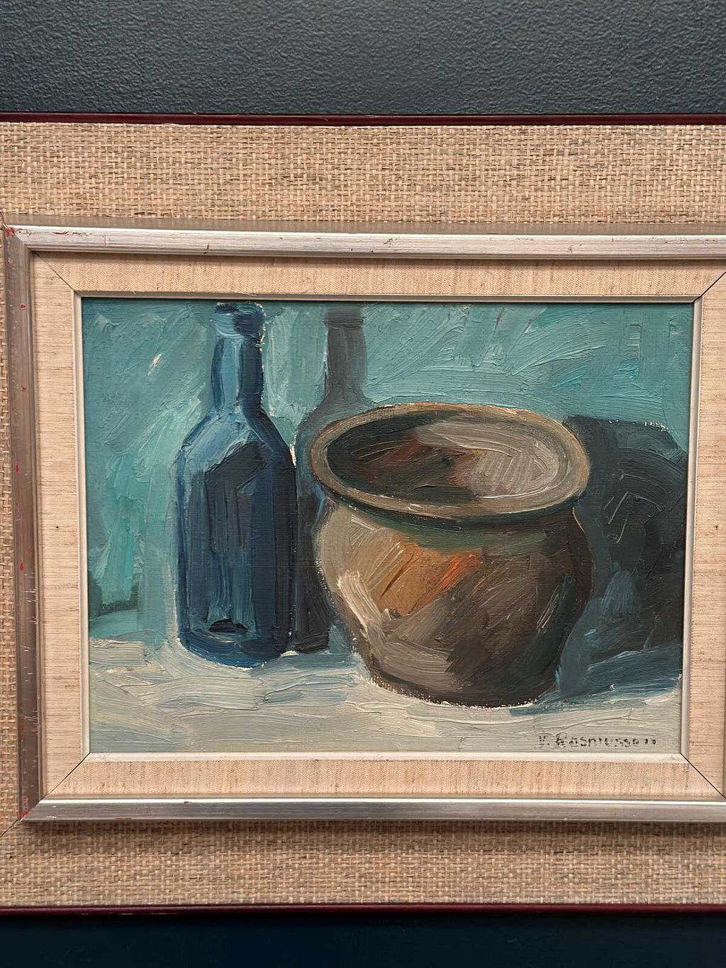 “Pot and Blue Bottle” by Viktor Rasmussen
