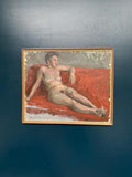 “Reclining Lady on Red Couch” by Vilhelm Blomquist