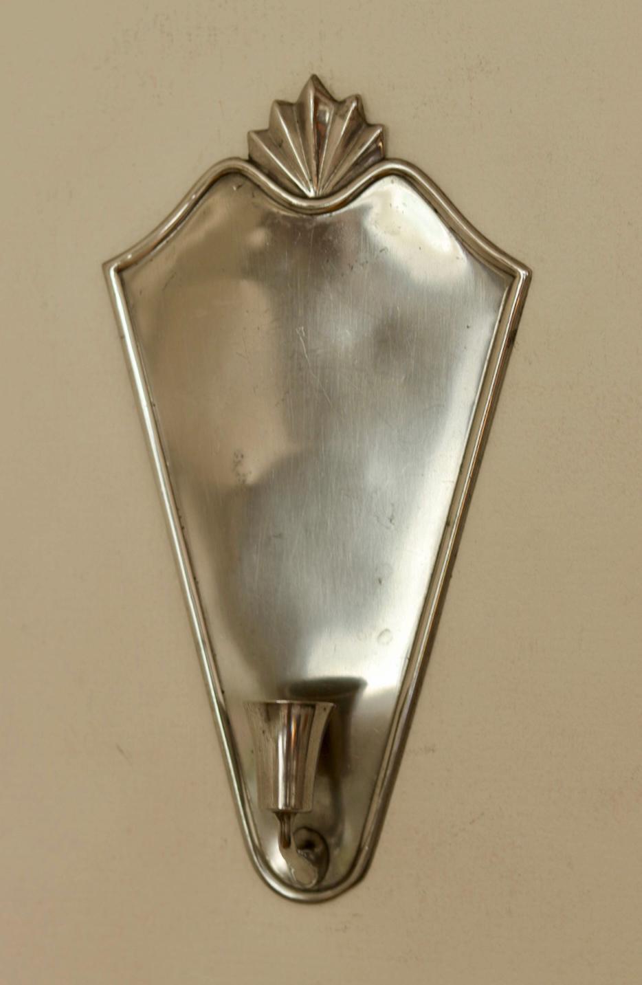 Pair Of Swedish Pewter Sconces By Ystad Tenn