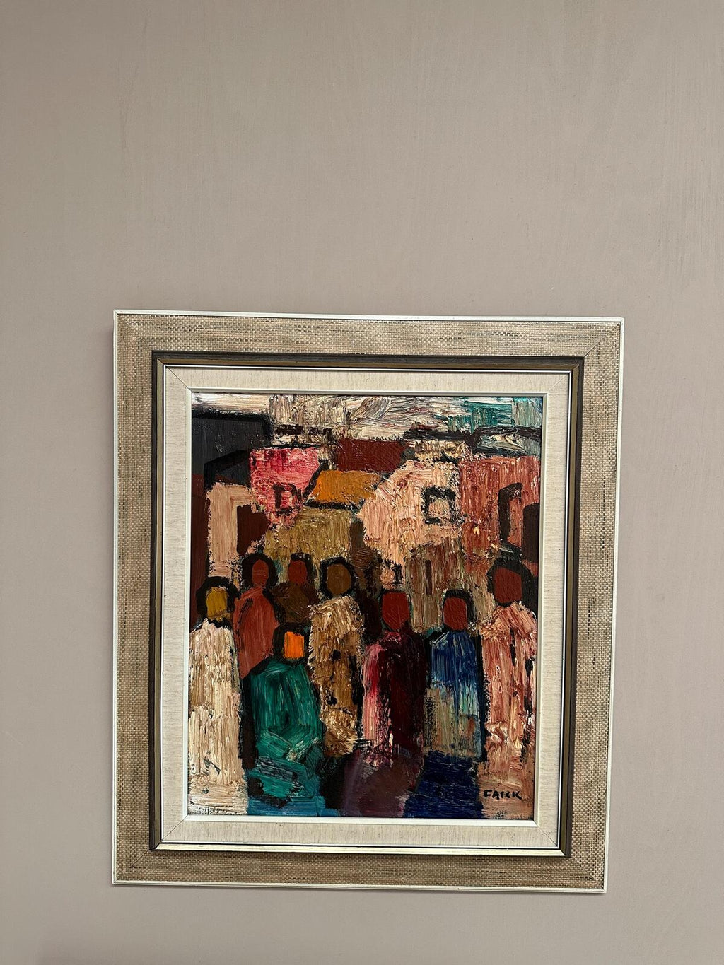 “Abstract Figures with Buildings” by Gösta Falck