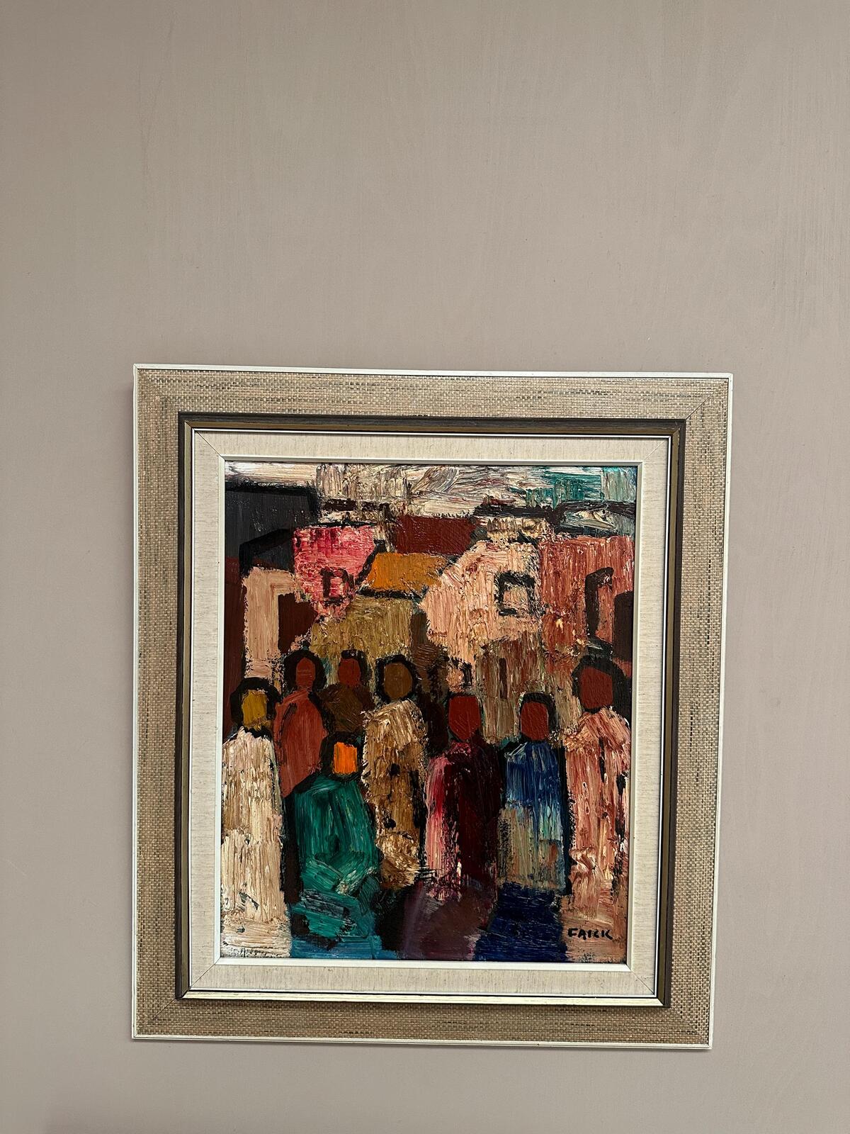 “Abstract Figures with Buildings” by Gösta Falck