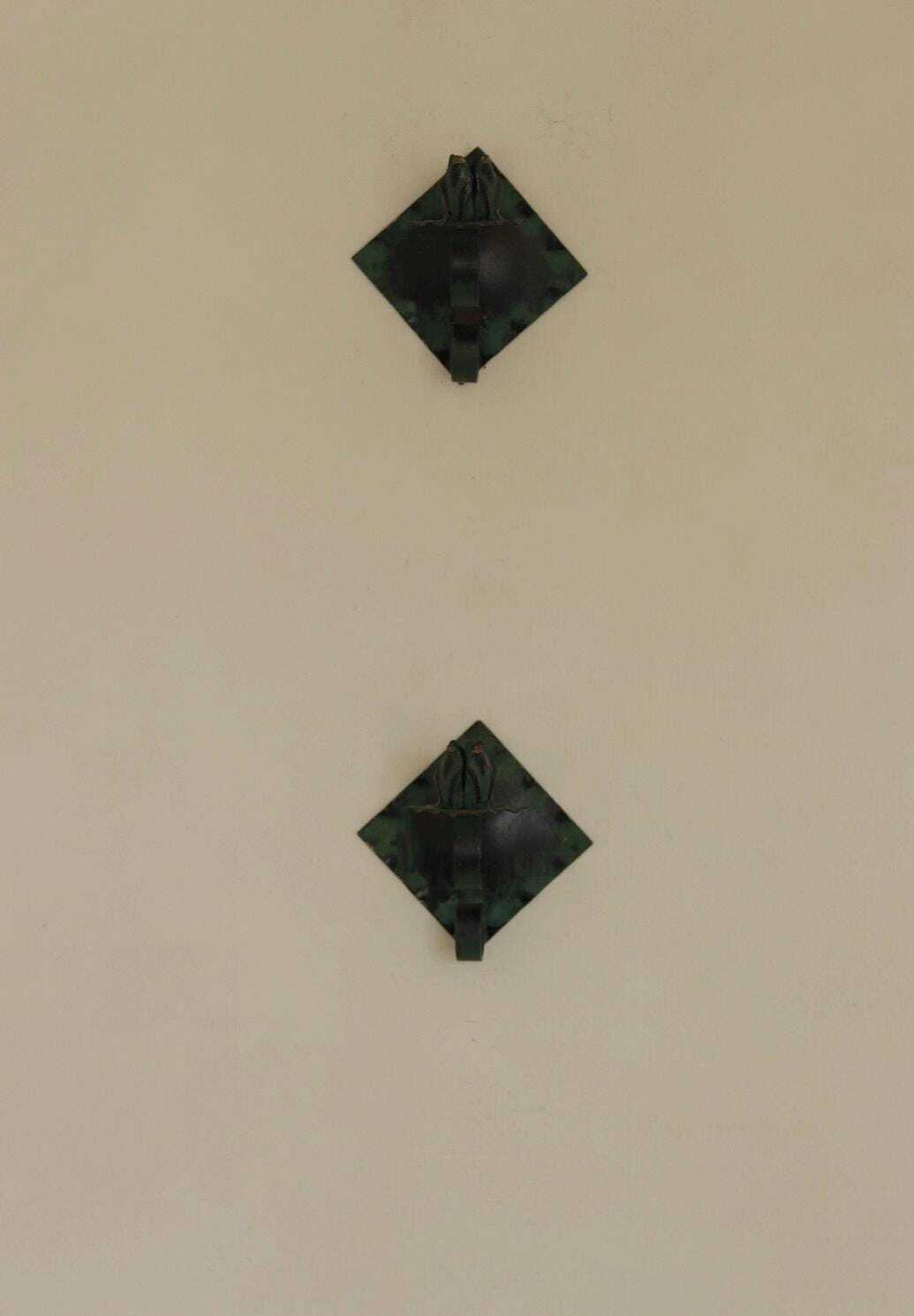 Pair of Vintage Metal/Brass Swedish Verdigris Sconces