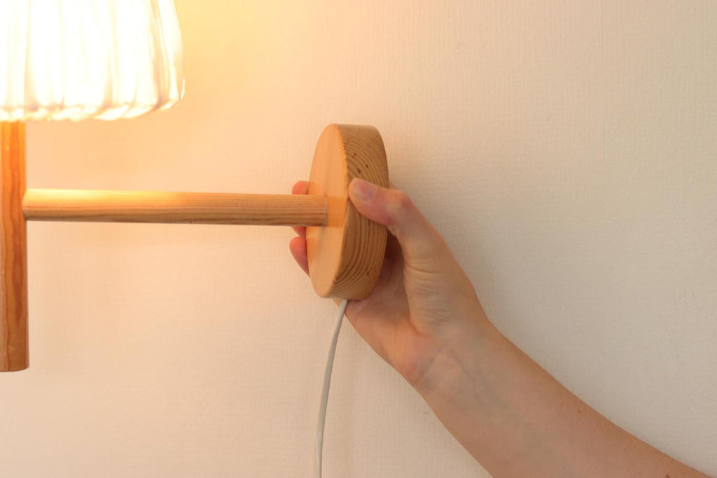 1970/80's Pair of Vintage Pine Wood Wall Lamps by Solbackens Svarveri Hyssna