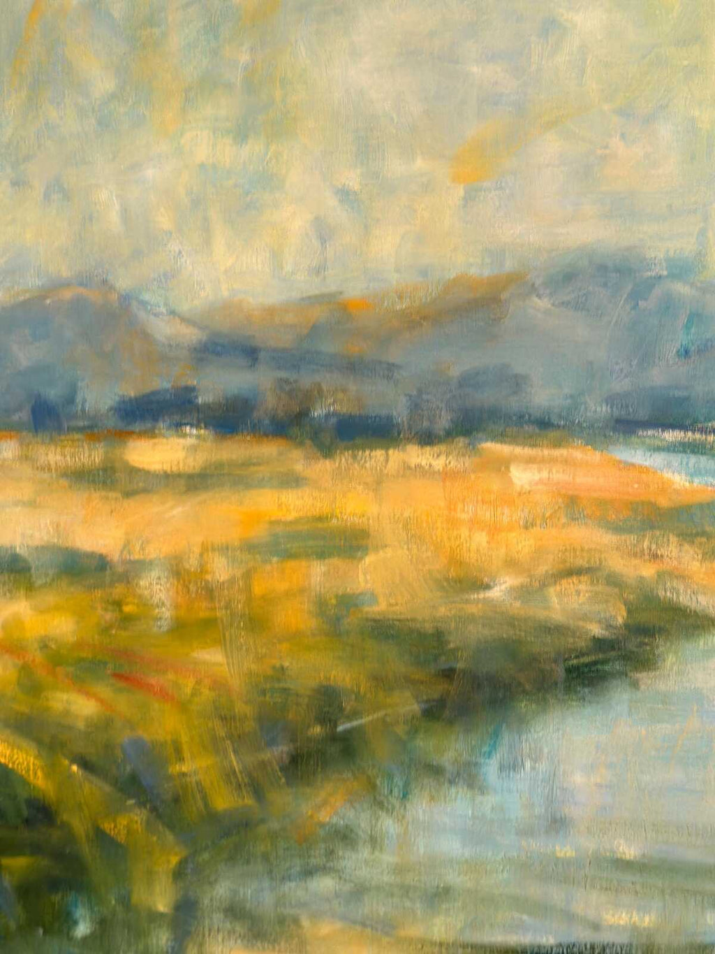 River Landscape with Mountains