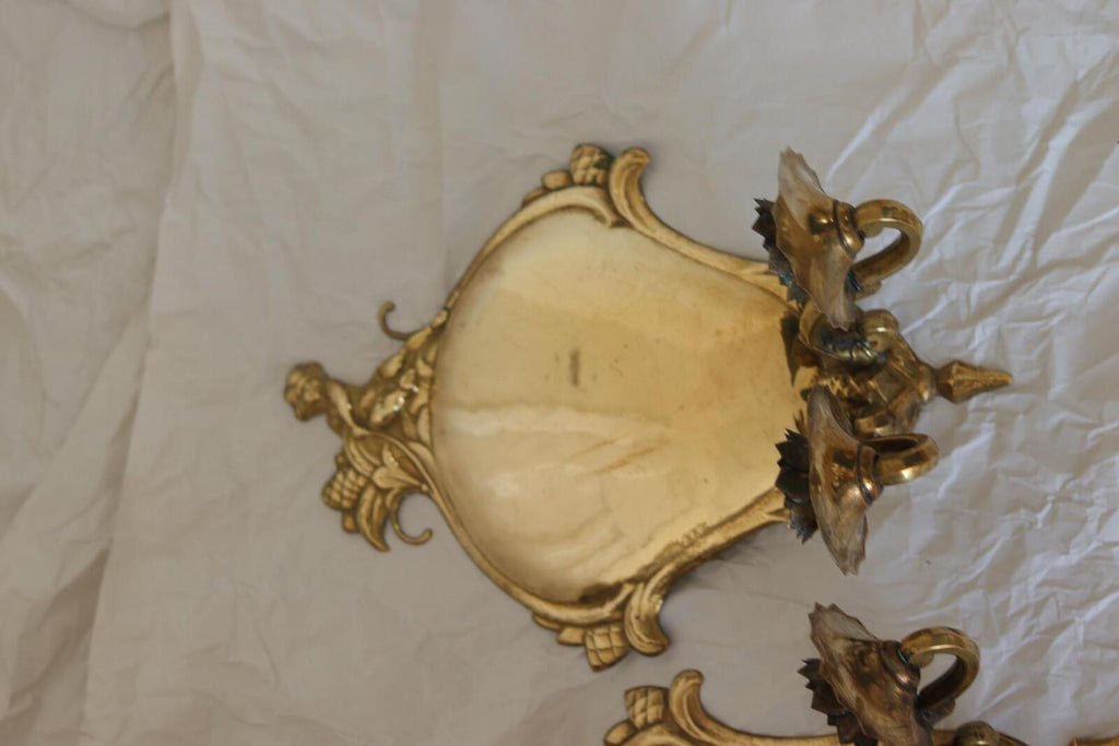 Pair Of Mid Century Swedish Brass Sconces