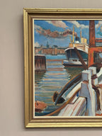 “Steamship in Harbor” By NL