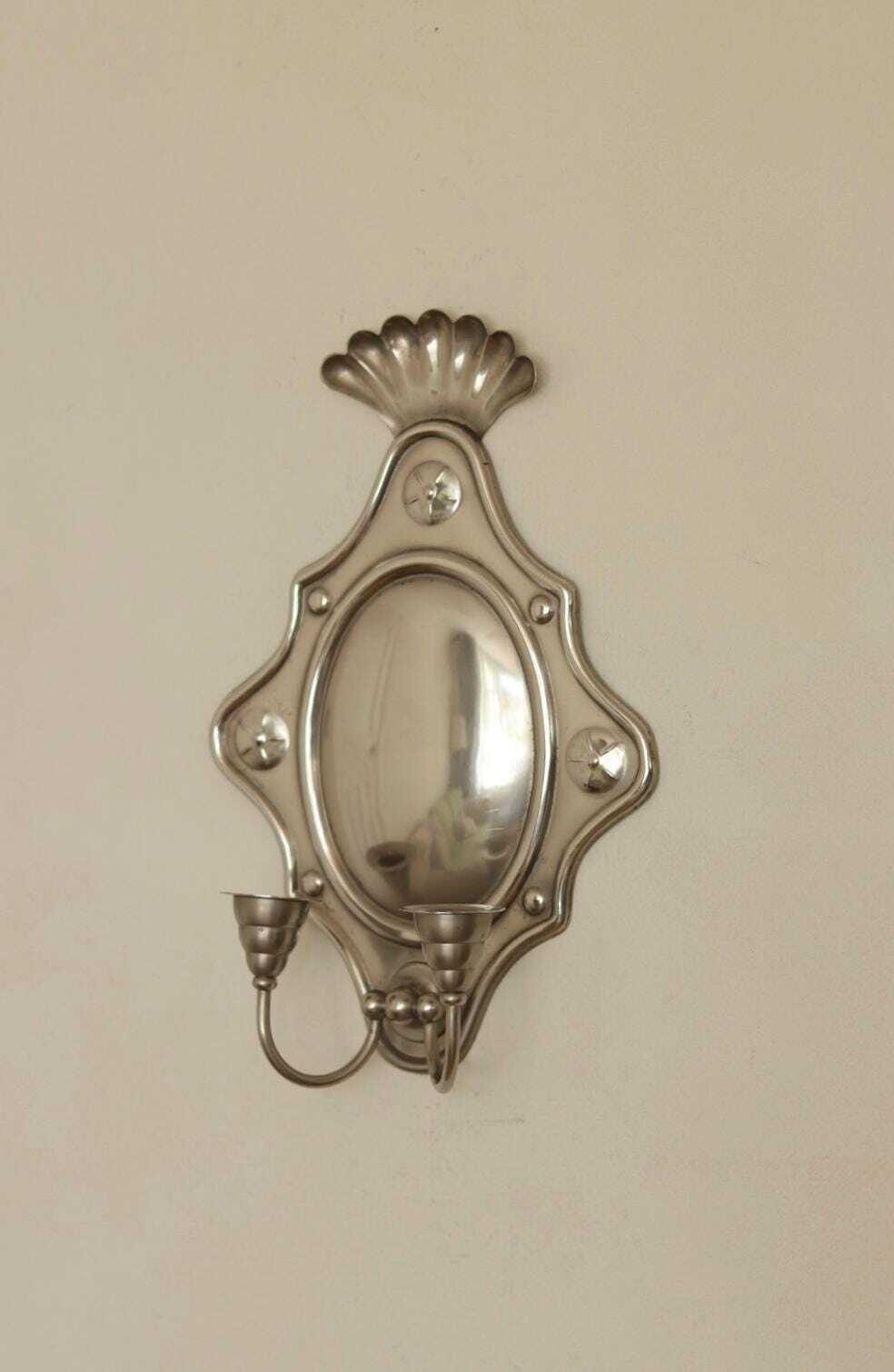 Pair Of Mid Century Swedish Pewter Sconces