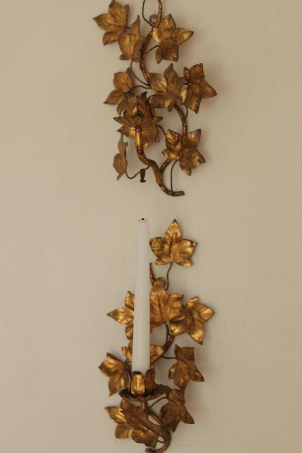 Pair of Mid-Century Italian Gilded Sconces By Florentia