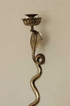 Pair of Egyptian Revival Style Engraved Brass Cobra Sconces