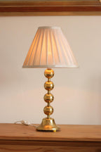 Pair of Vintage Swedish Brass Bobbin Table Lamp By Aneta