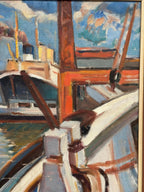“Steamship in Harbor” By NL