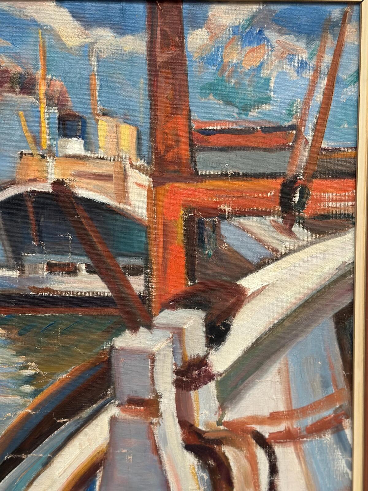 “Steamship in Harbor” By NL