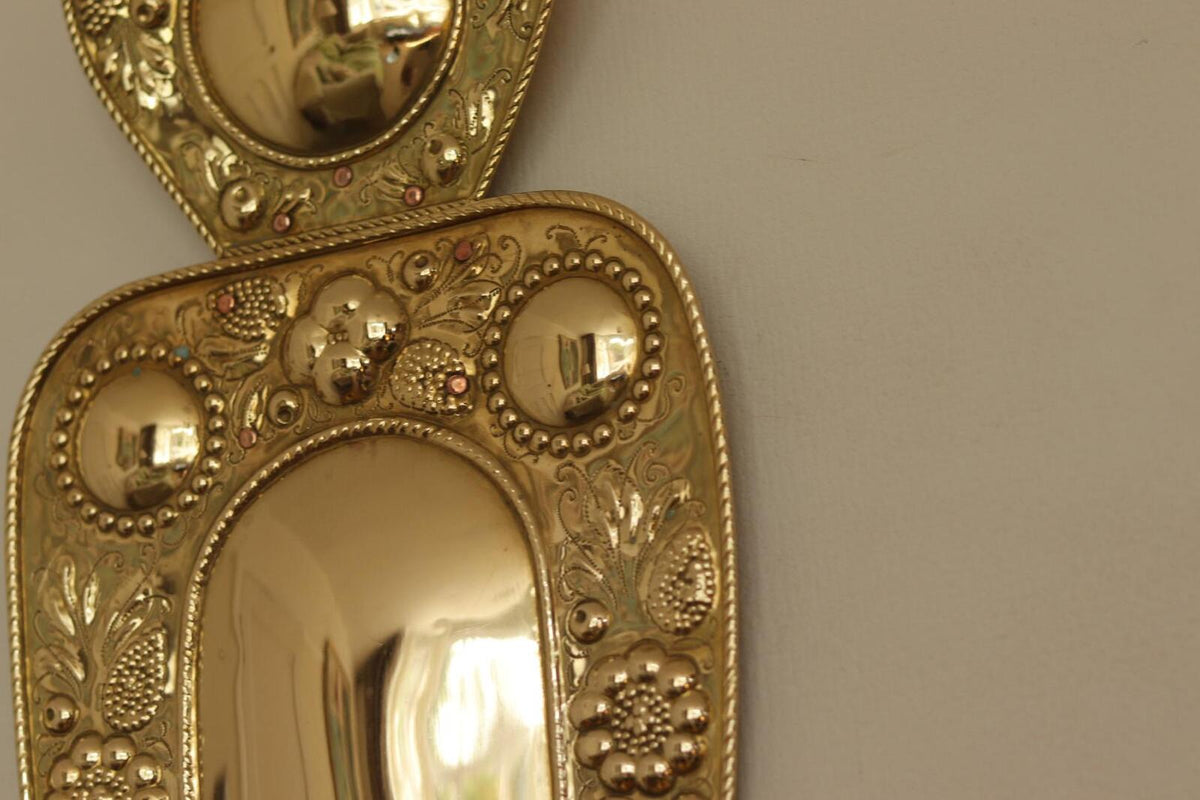 Baroque Style  Mid-Century Brass Swedish Sconces