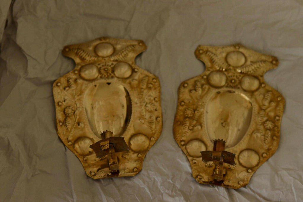 Baroque Style Mid-Century Brass Swedish Sconces