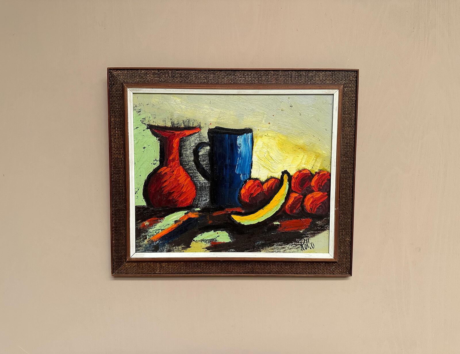 “Still Life with Fruits and Vase” by Rollo