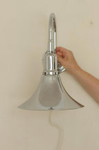 Danish 1960's Pair of Statement Trump Shape Lights in Chrome, designed by Börje Claes for Norlett Elit.