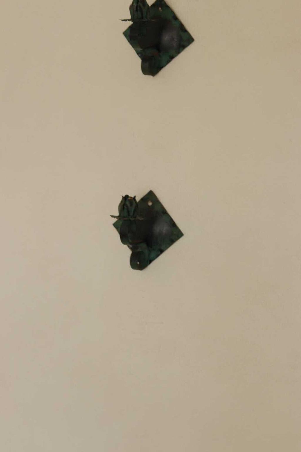 Pair of Vintage Metal/Brass Swedish Verdigris Sconces