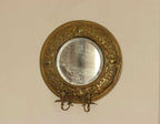 Pair of Swedish Double Arm Mid Century Style Brass Sconces with Mirror