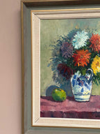 “Asters in Ceramic Vase” by Eric Lundgren