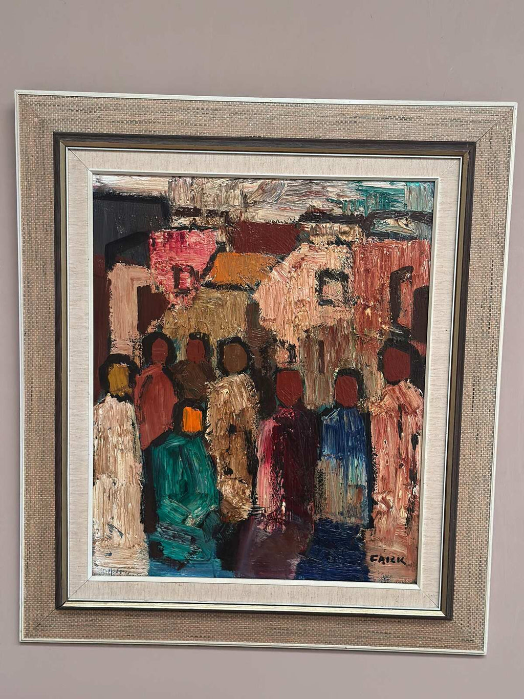 “Abstract Figures with Buildings” by Gösta Falck
