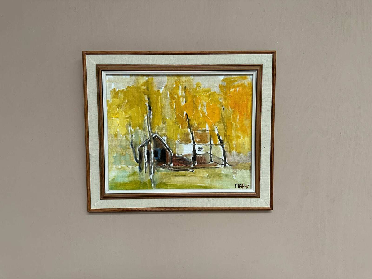 “Houses and Trees in Autumn ” by Pia H. Campbell