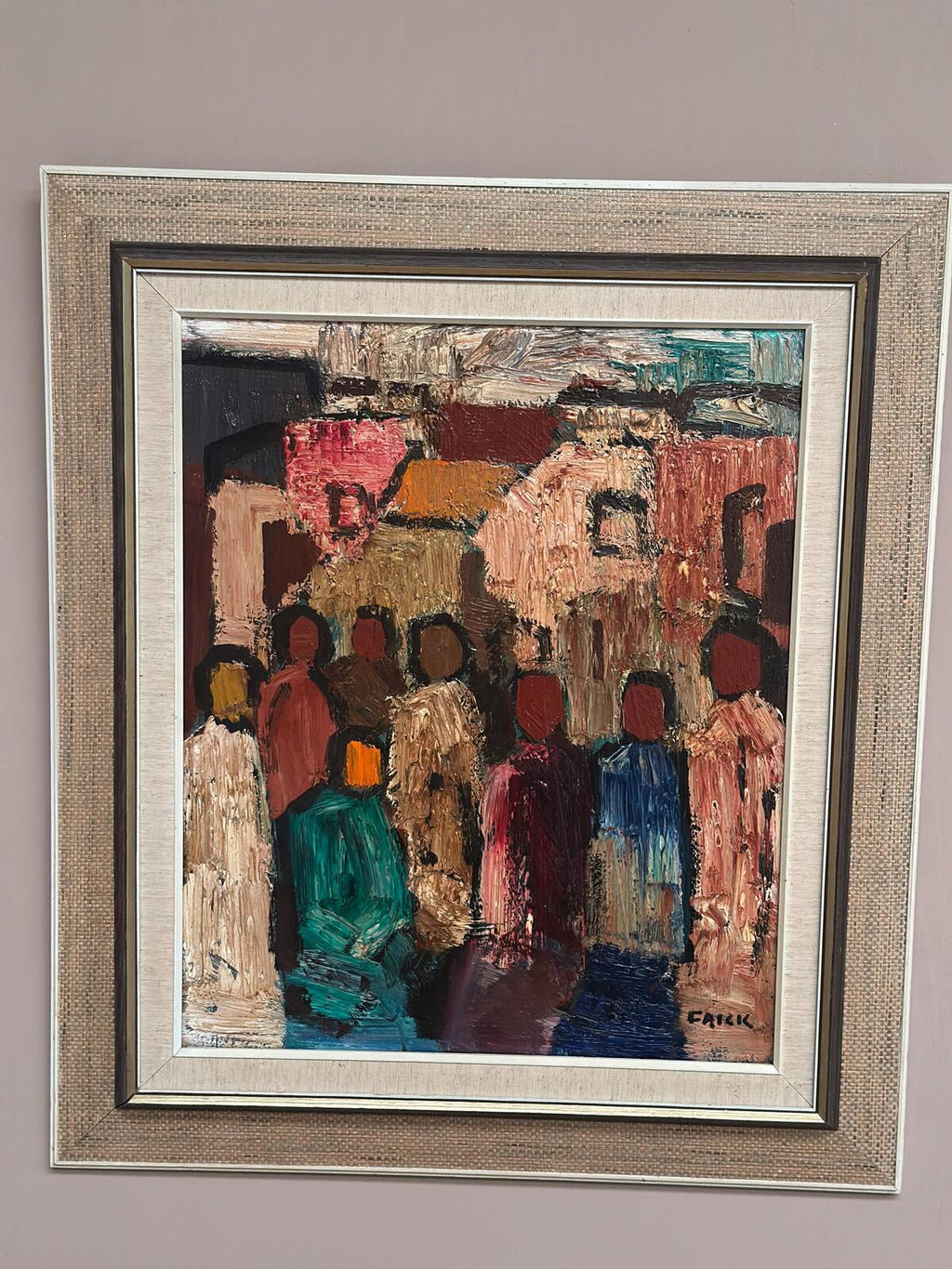 “Abstract Figures with Buildings” by Gösta Falck