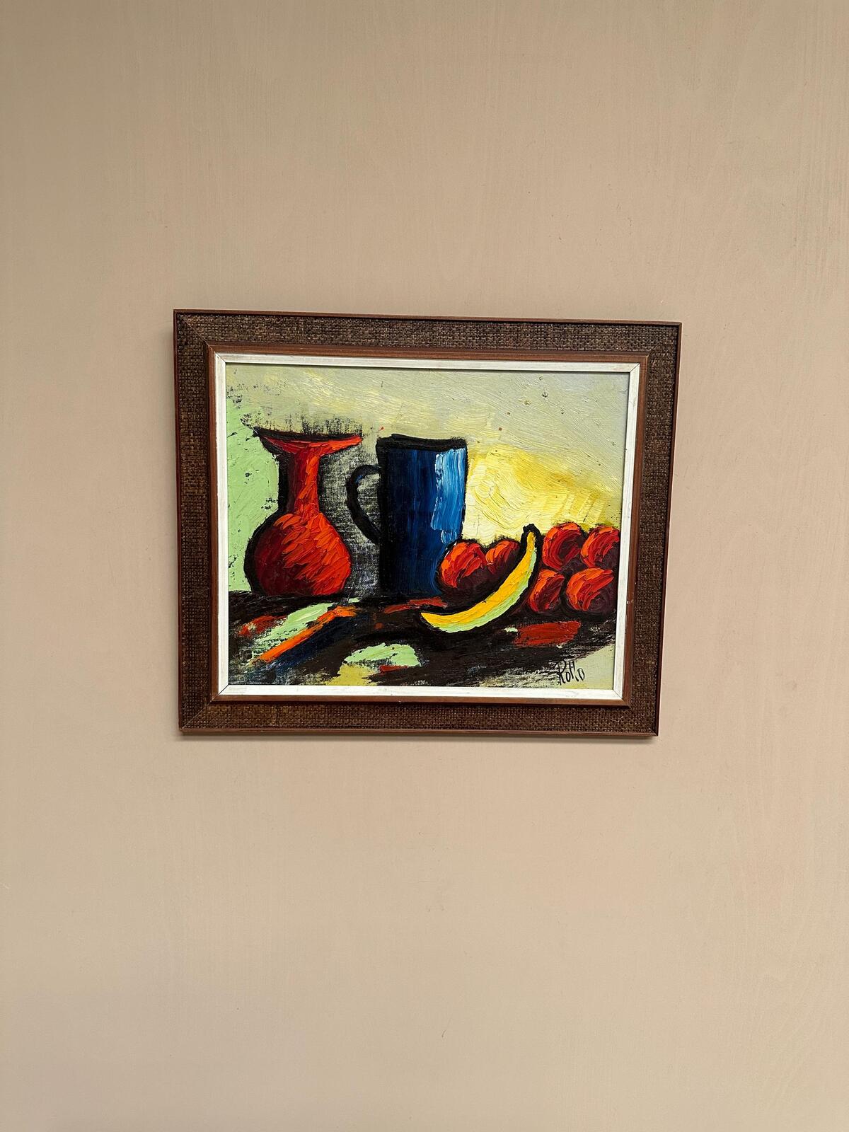 “Still Life with Fruits and Vase” by Rollo