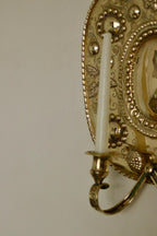 Pair Large baroque Style Mid Century Swedish Brass Sconces