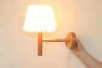 1970/80's Pair of Vintage Pine Wood Wall Lamps by Solbackens Svarveri Hyssna