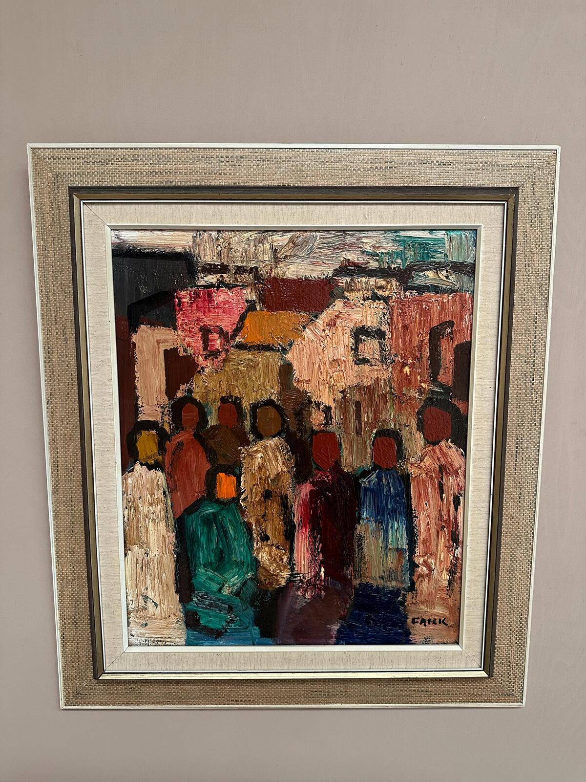 “Abstract Figures with Buildings” by Gösta Falck