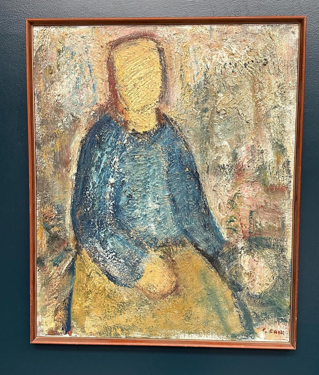 “Kvinna i blått” by Gösta Falck