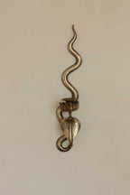 Pair of Egyptian Revival Style Engraved Brass Cobra Sconces