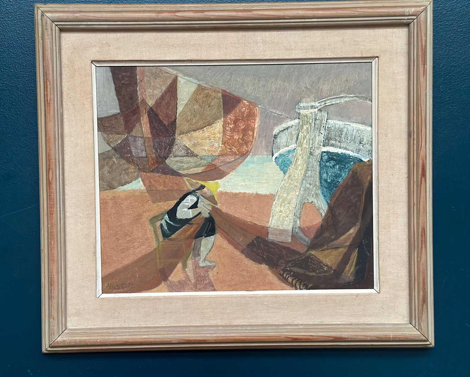 “Figure with Boats” by Nils Öst (1908–1982)
