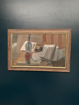 “Vase and Books” by Gösta Stawåsen