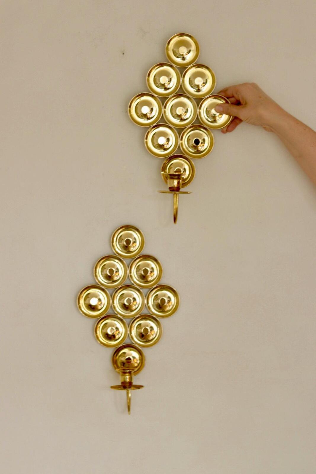 Pair Of Mid Century Swedish Brass Sconces