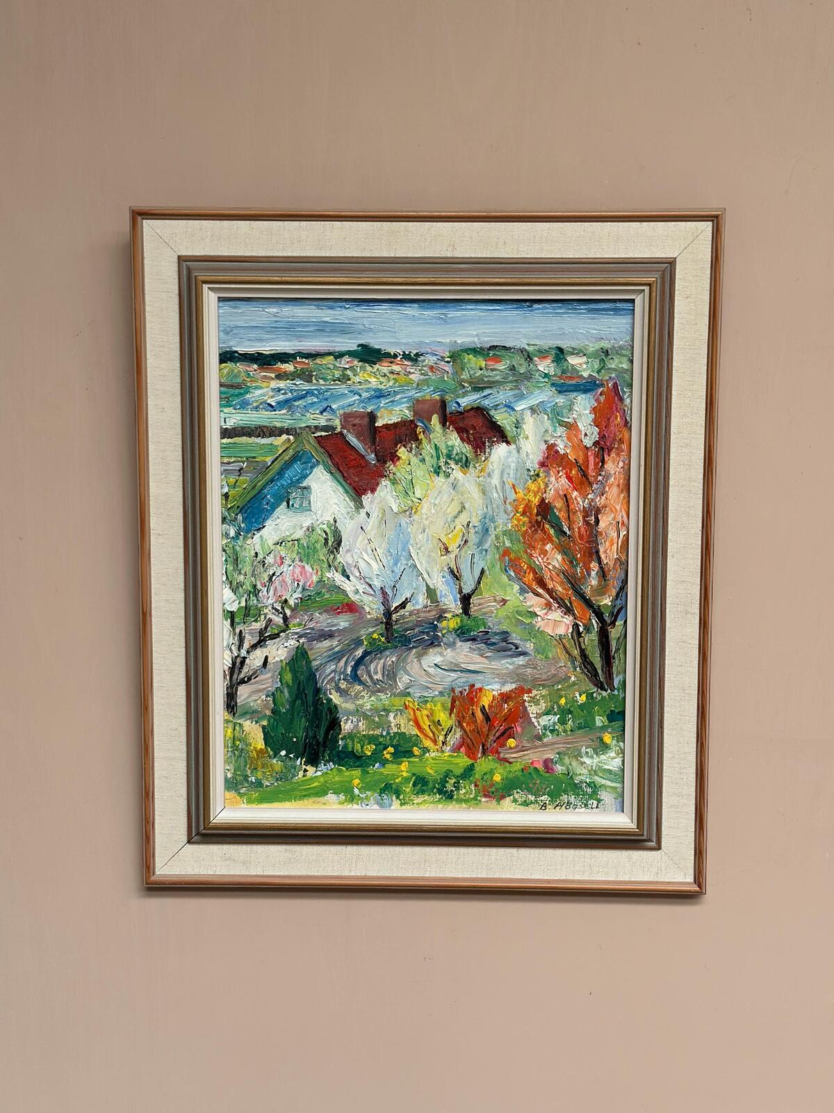 Landskap med hus” by Birgitta Högsell