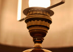 Tall Swedish Brass Bobbin lamp by Borens Borås