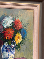 “Asters in Ceramic Vase” by Eric Lundgren