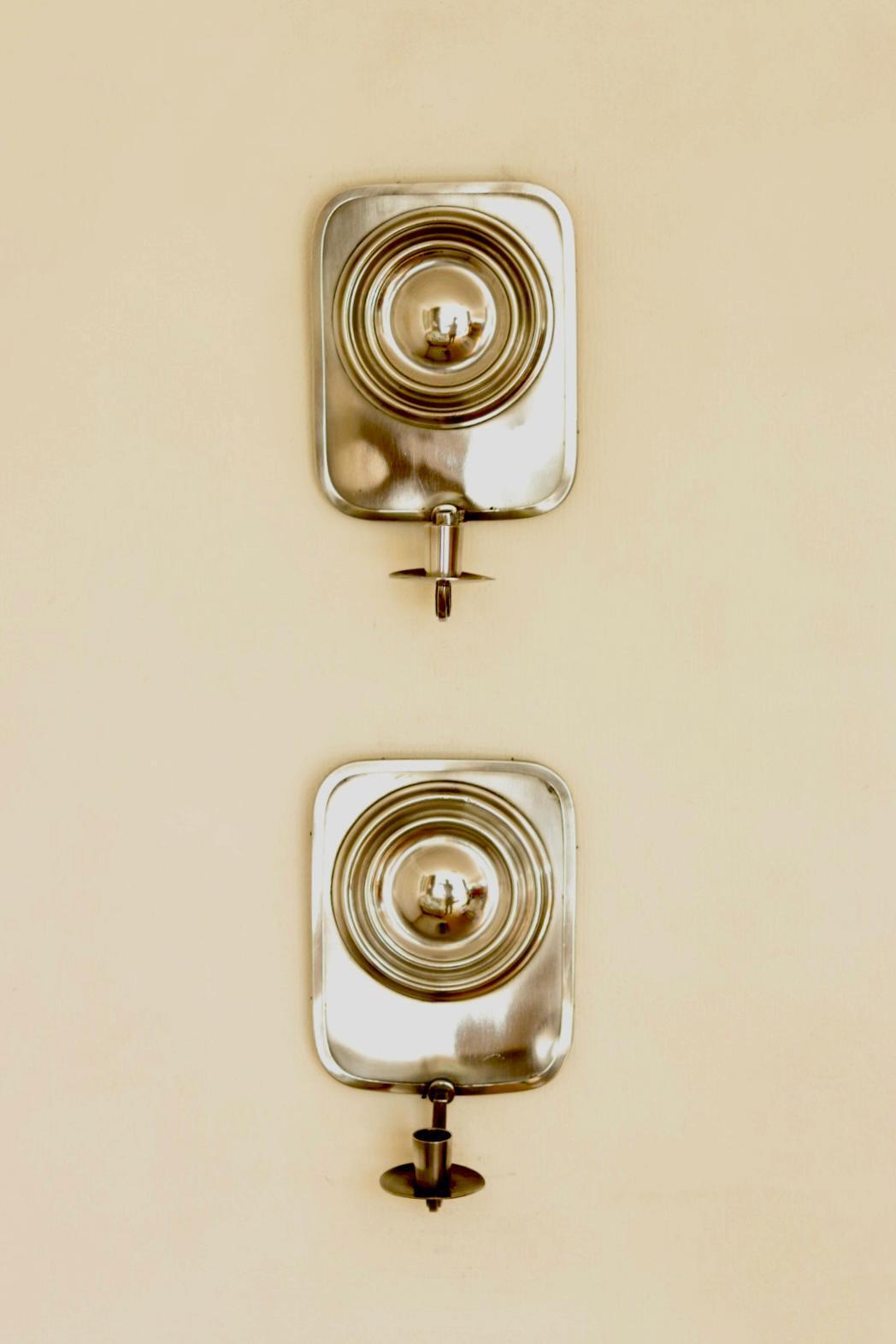 Pair Of Swedish Pewter Sconces By Svenskt - Tenn