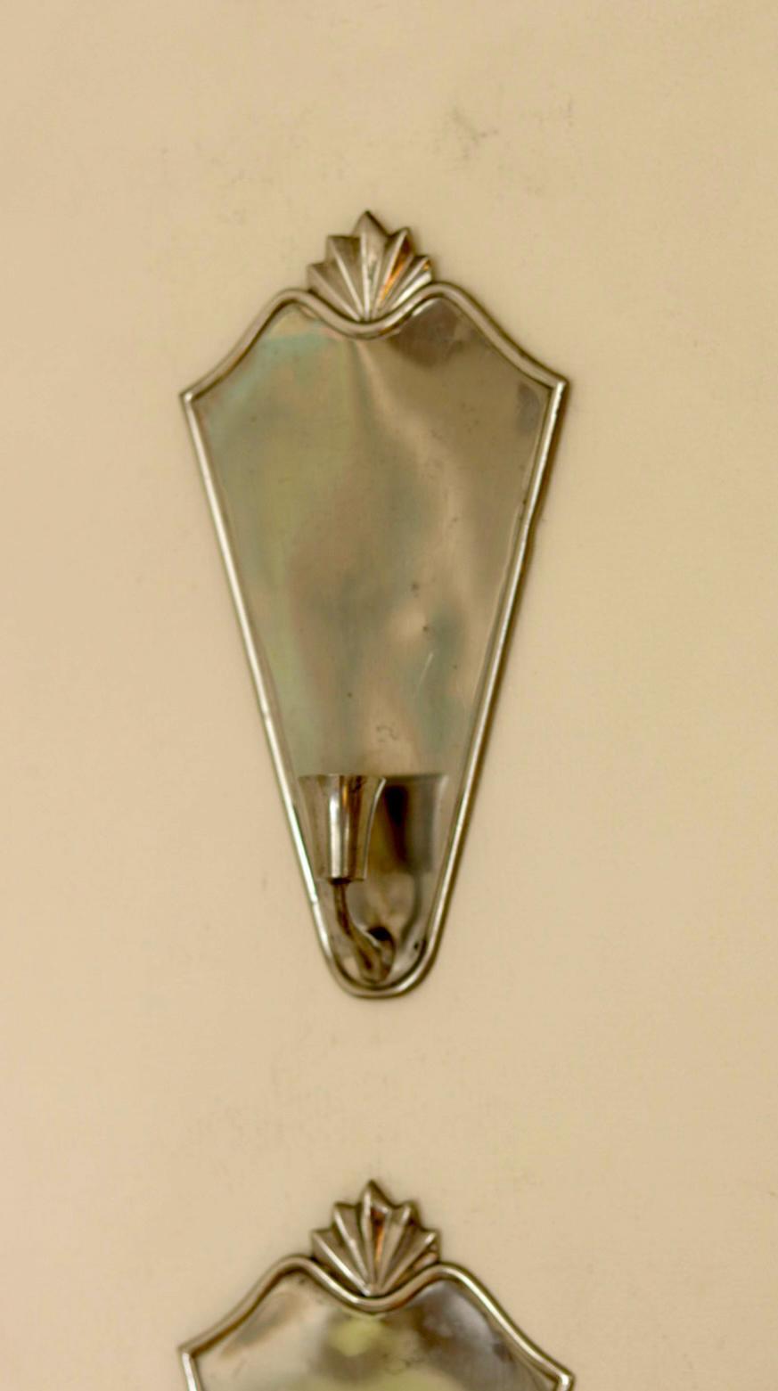 Pair Of Swedish Pewter Sconces By Ystad Tenn