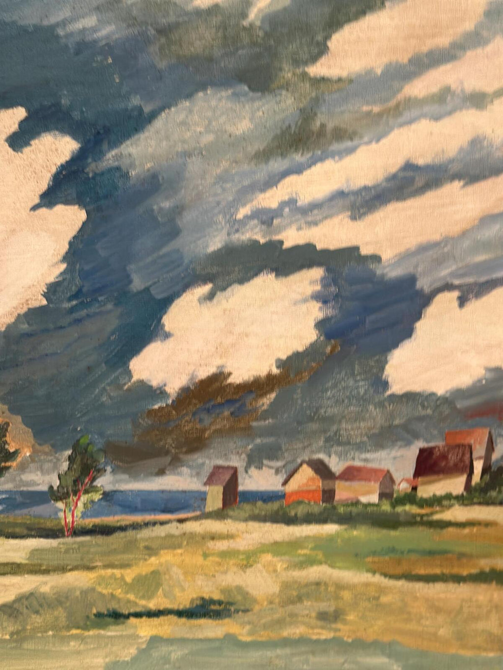 “Fiskeläge vid Skär, Fårö” by Berndt Erkéus (1908–1978)