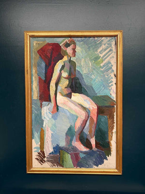 “Seated Woman” by Stig August Waldemar Åkervall (1919–1992)