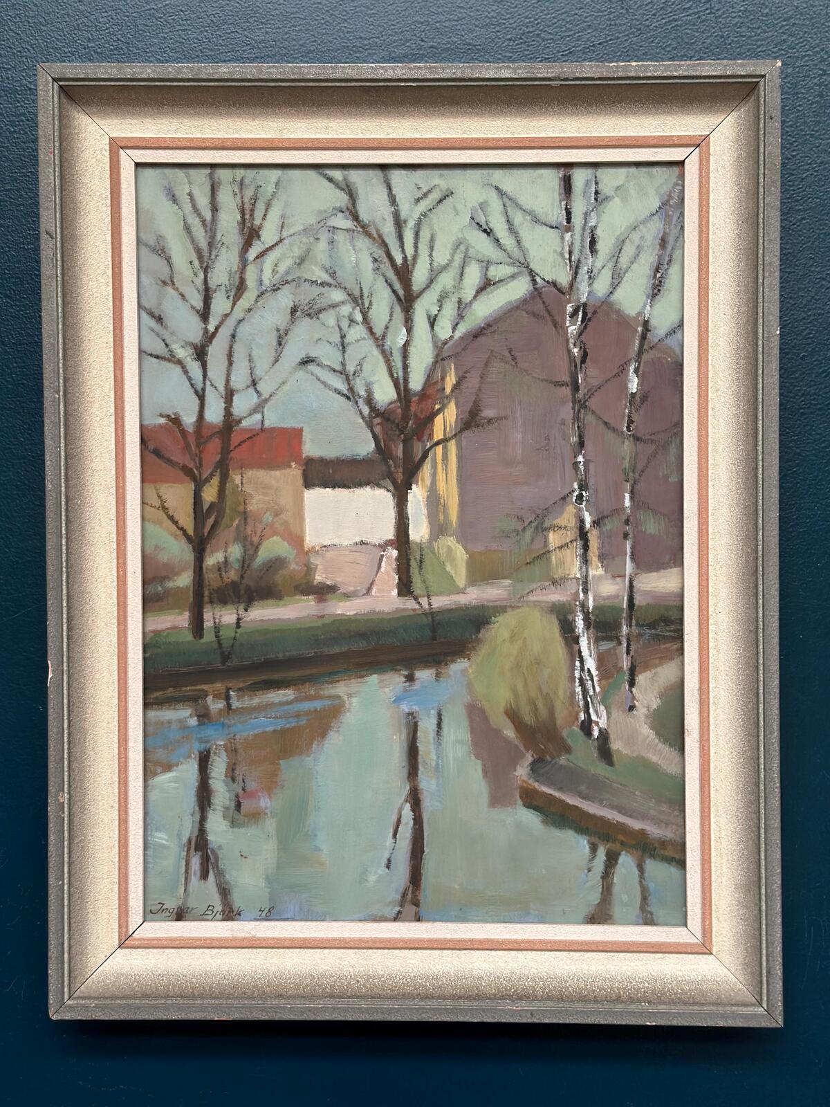 “Landscape with Trees & Buildings” by Ingvar Björk