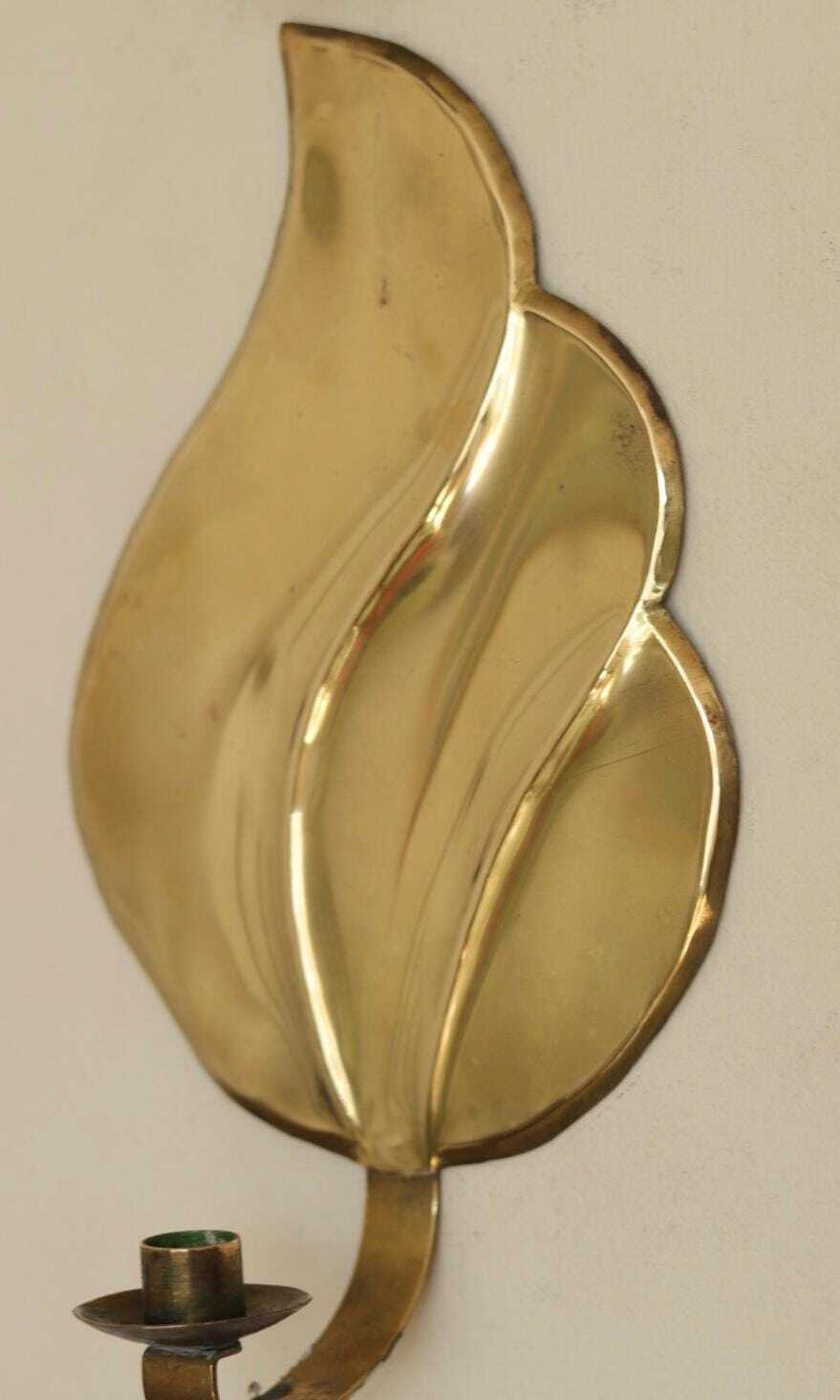 Pair Of Mid Century Swedish Brass Sconces