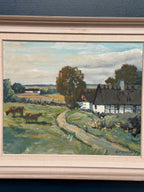 “Farms with Grazing Cows” by Hjalmar Lindblom