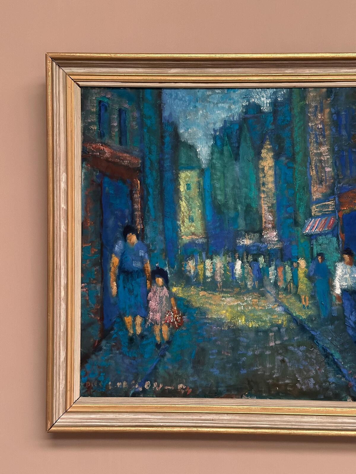 “City Street at Night” by Olle Larsson