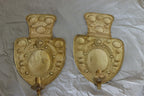 Large Baroque Style Mid-Century Brass Swedish Sconces